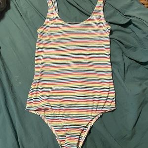 LELIS Boutique Striped Ribbed Bodysuit